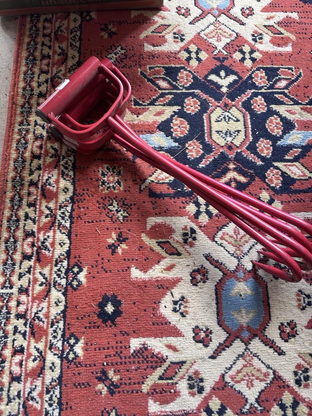 Set Of 4 Vintage 17" Heavy Duty Red Steel D-Handle Hay Bale Hooks